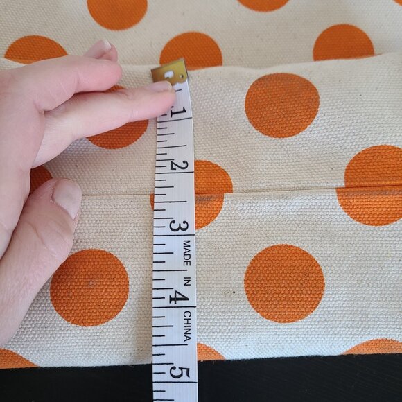 Stephane Verdino Tote Bag Paris Cream Orange Canvas Leather Handles - Picture 10 of 14